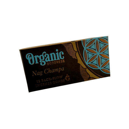 Cones de incenso orgânico Nag Champa de refluxo da Song of India - Caixa com 12 cones