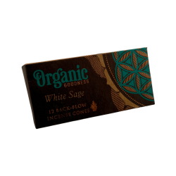 Organic Song of India White Sage Backflow Incense Cones - Box of 12 Cones