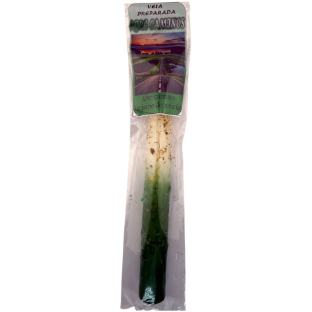 Ritualized Prepared Candle to Open Paths 18cm - To open paths and as a messenger of news