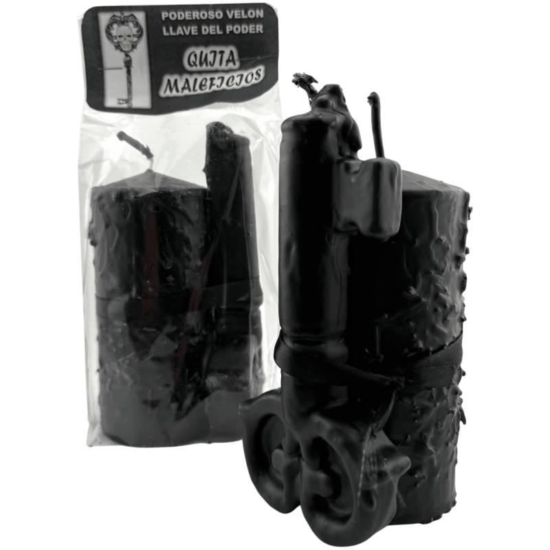 Veló Clau del Poder Treu Maleficis HOSTENATURA - 14x8cm - Espelma Esotèrica Artesanal-Velon Claus del Poder-HOSTENATURA