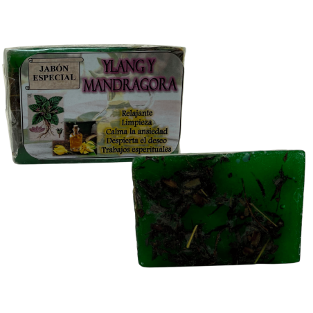 Jabón Esoterico Ylang y Mandragora 120gr. - Relajante, Limpieza, Deseo, Ansiedad y Trabajos Espirituales
