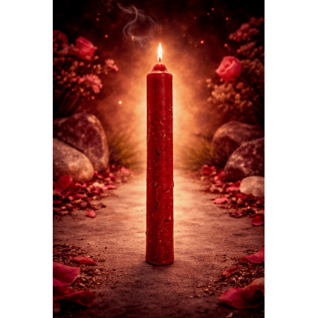 Candela d'amore ritualizzata 18 cm - Amore, unione e attrazione