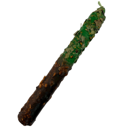 Ritualiserat förberett ljus med lagerblad, vinranka och palo santo 18 cm - Välstånd, skydd och god energi