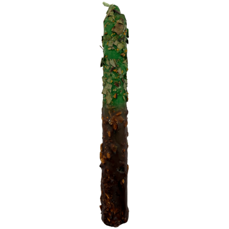 Ritualized Prepared Candle with Laurel, Rue and Palo Santo 18cm - Prosperity, Protection and Good Energy