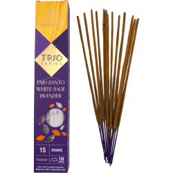 Trio d'encens AROMA Palo Santo, Sauge Blanche et Lavande - Série Trio 1 boîte 15gr.