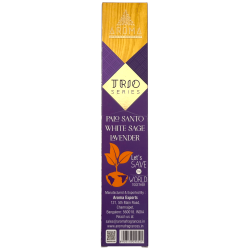AROMA Räucherstäbchen-Trio Palo Santo, Weißer Salbei und Lavendel - Trio-Serie 1 Schachtel 15gr.