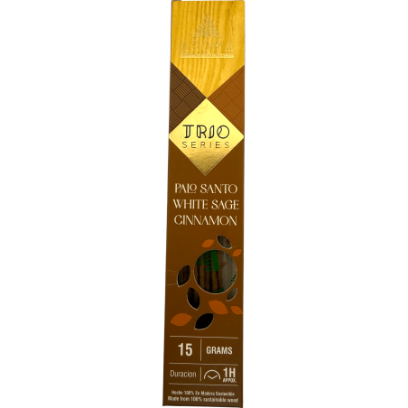 AROMA Trio Rökelse Palo Santo, Vit Salvia och Kanel - Trio Serie 1 ask 15gr.