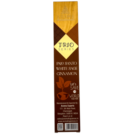 AROMA Trio Rökelse Palo Santo, Vit Salvia och Kanel - Trio Serie 1 ask 15gr.