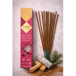 Incienso AROMA Trio Palo Santo, Salvia Blanca y Romero - Trio Series 1 cajetilla 15gr.