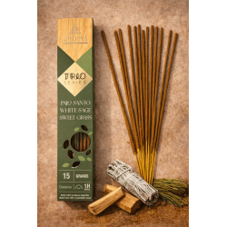 AROMA Trio Incense Palo Santo, White Sage and Sweet Grass - Trio Series 1 box 15gr.