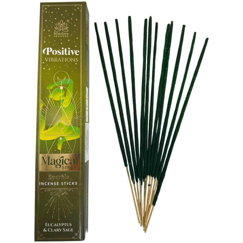 Positive Vibrations Incense Magical Series Himalaya Incense - 25g ask Masala rökelse med eukalyptus och muskatellsalvia-Magical Series Masala Himalaya Rökelse-HOSTENATURA