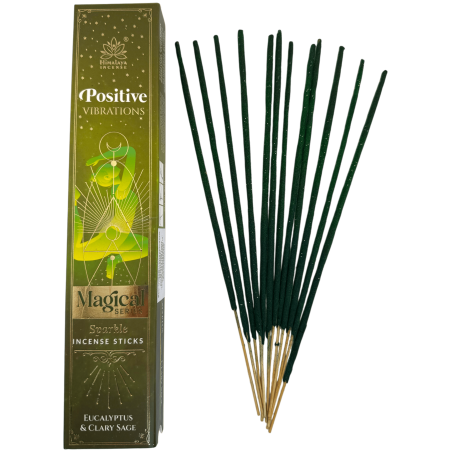 Incenso Positive Vibrations Magical Series Himalaya Incense - Scatola da 25 g di incenso Masala con eucalipto e salvia sclarea
