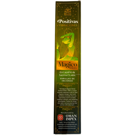Incenso Positive Vibrations Magical Series Himalaya Incense - Scatola da 25 g di incenso Masala con eucalipto e salvia sclarea
