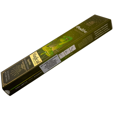 Encens Positive Vibrations Série Magique Himalaya - Boîte de 25 g d'encens Masala à l'eucalyptus et à la sauge sclarée