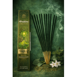 Tămâie Positive Vibrations Seria Magică Tămâie Himalaya - Cutie de 25g de tămâie Masala cu Eucalipt și Salvie