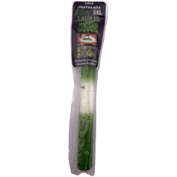 Vela ritualizada com arruda, sal e louro, 18 cm - Purificação, proteção e limpeza energética.