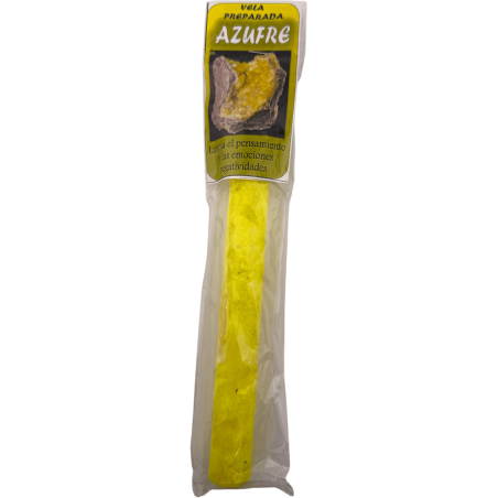 Vela Preparada Ritualizada Azufre 18cm - Limpia el pensamiento y las emociones negativas