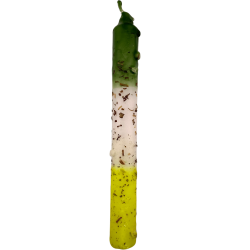 Ritualisierte Kerze mit Raute, Salz und Schwefel, 18 cm – Reinigt negative Umgebungen