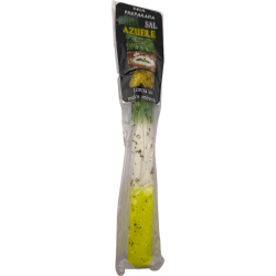 Candela preparata ritualizzata con ruta, sale e zolfo 18 cm - Purifica gli ambienti negativi