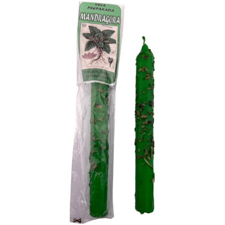 Ritualized Mandrake Candle 18cm - Protection, Cleansing, Fertility and Love.