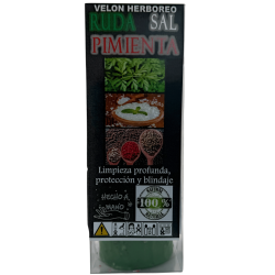 Rue, Salt och Peppar Örtljus - Esoteriskt Ljus 14x6cm - Djuprengörande, Skyddande och Avskärmande