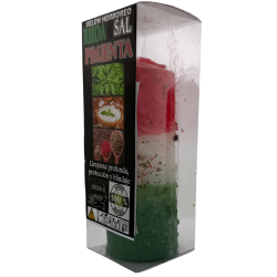 Rue, Salt och Peppar Örtljus - Esoteriskt Ljus 14x6cm - Djuprengörande, Skyddande och Avskärmande