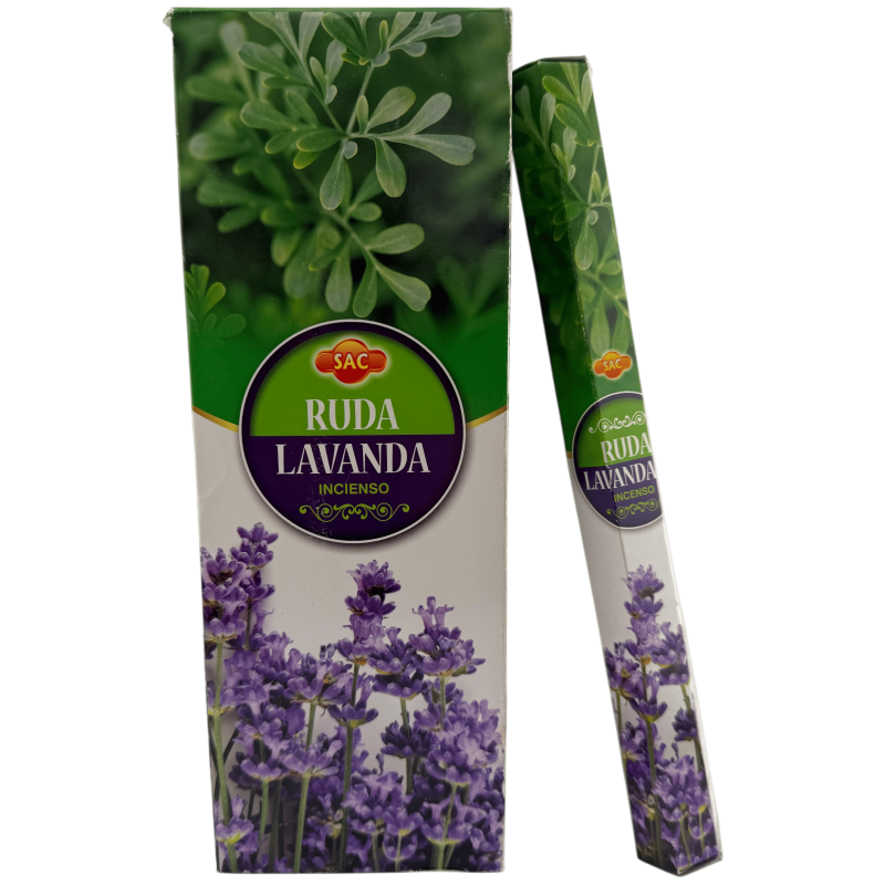 Incienso SAC Ruda y Lavanda - Caja de 6 paquetes hexagonales de 20 barritas 120 barritas de incienso-INCIENSOS SAC-HOSTENATURA