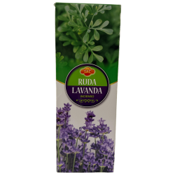 Incienso SAC Ruda y Lavanda - Caja de 6 paquetes hexagonales de 20 barritas 120 barritas de incienso