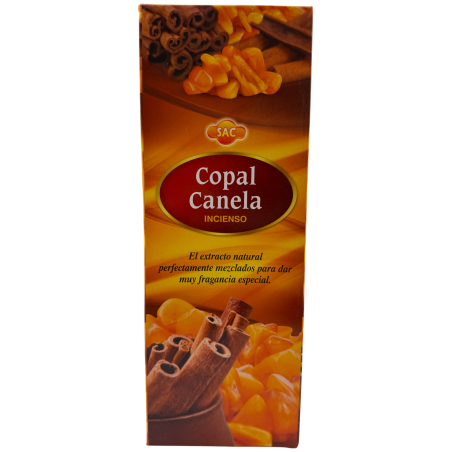 Tămâie SAC Copal cu scorțișoară - Cutie cu 6 pachete hexagonale a câte 20 de bețișoare fiecare, 120 de bețișoare parfumate
