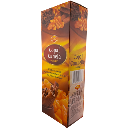 Incienso SAC Copal Canela - Caja de 6 paquetes hexagonales de 20 barritas 120 barritas de incienso