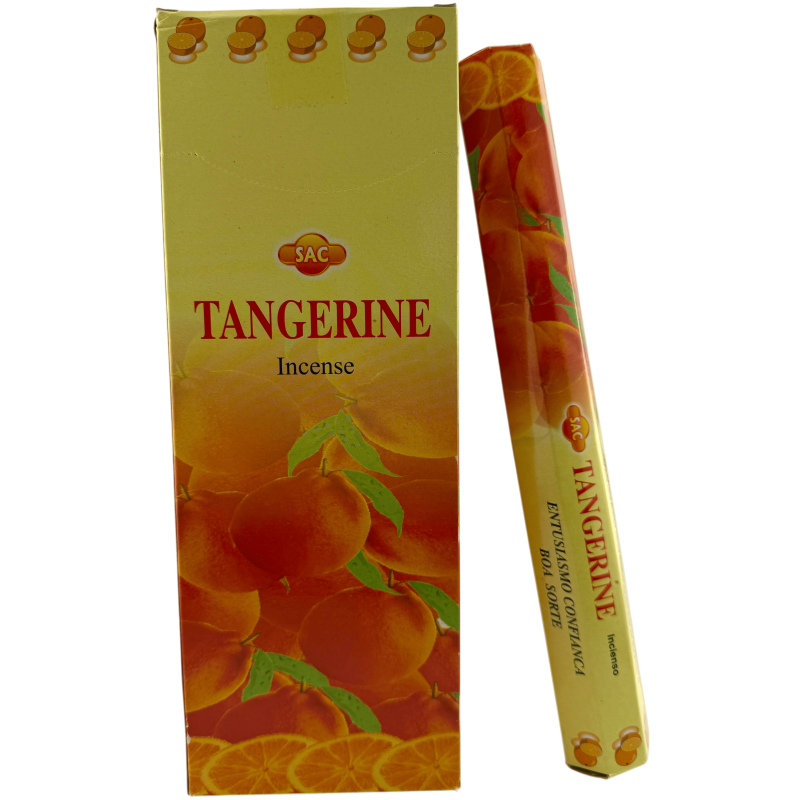 Incenso al mandarino SAC - Confezione da 6 pacchetti esagonali da 20 bastoncini ciascuno, per un totale di 120 bastoncini di inc-INCENSI SAC-HOSTENATURA