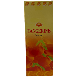 Incenso de Mandarina SAC - Caixa com 6 embalagens hexagonais de 20 varetas cada, totalizando 120 varetas de incenso.