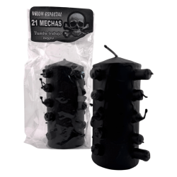 Vela preta com 21 pavios - Quebra empregos, maldições, remove feitiços...