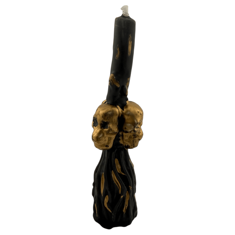 Vela Escoba Calavera Rompe Brujería 13cm - Protección y Corte de Maldiciones-VELAS Y VELONES ESOTÉRICOS-HOSTENATURA