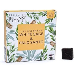 AROMAFUME Vit salvia och Palo Santo-tegelstenar - 9 tegelstenar - 40 gr.
