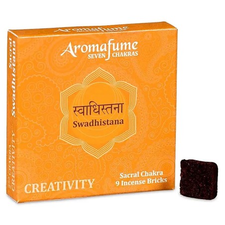 2nd Chakra Bricks Swadhisthana Sacral Chakra AROMAFUME - 9 tegelstenar - 40gr.