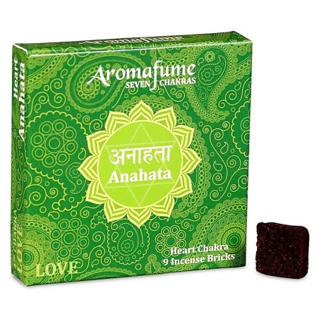 4:e chakrategelstenar Anahata hjärtchakra AROMAFUME - 9 tegelstenar - 40gr.