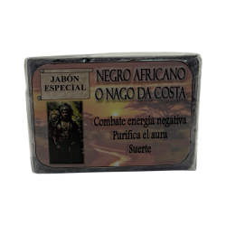 Sabonete Esotérico Negro Africano O Nago Da Costa 120g - Combate a energia negativa, purifica a aura e traz boa sorte.