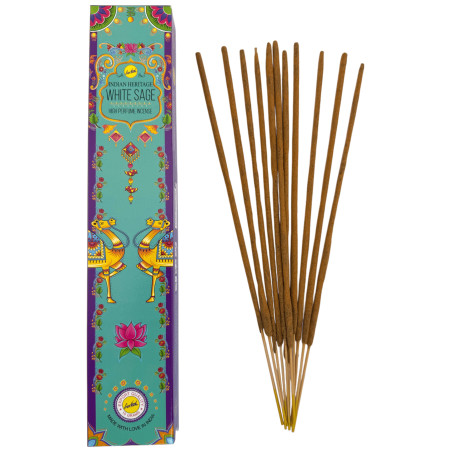 SREE VANI Golden India White Sage Incense - 1 box of 15g.