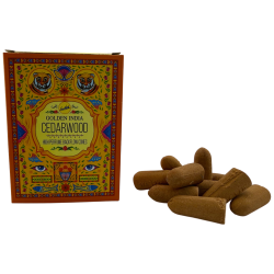 Cons Encens Reflux Cedre SREE VANI Golden India - Paquet de 10 cons blackflow