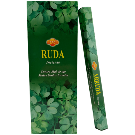 Incienso SAC Ruda - Caja de 6 paquetes hexagonales de 20 barritas 120 barritas de incienso