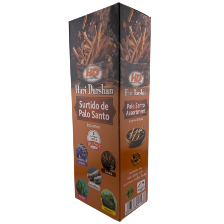 Incienso Surtido Palo Santo Hari Darshan - Caja de 6 cajitas de incienso hexagonales