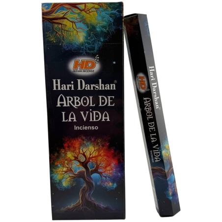 Incienso Árbol de la Vida Hari Darshan - Caja de 6 cajitas de incienso hexagonales