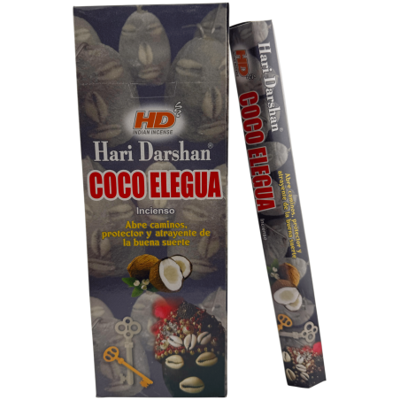 Encens Coco Elegua Hari Darshan - Caixa de 6 capsetes d'encens hexagonals