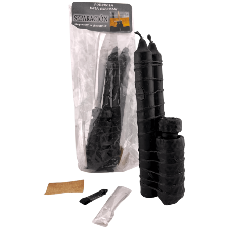 Bougie de séparation spéciale puissante 20x3cm - Contient des poudres et un rituel - Pour séparer ou briser