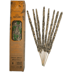 Pachet de 3 bețișoare de tămâie organică Laurel Palo Santo AROMA Nature - 8 bețișoare, durată 1 oră