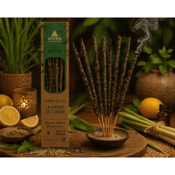 Cutie de tămâie cu lemongrass organic AROMA Nature - 12 cutii a câte 8 bețișoare groase