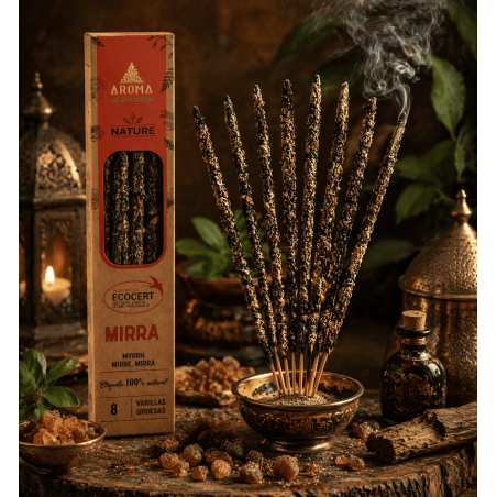 Incienso Orgánico Mirra AROMA Nature Myrrh - Cajita de 20gr.