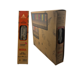 Caja Incienso Orgánico Mirra AROMA Nature - 12 cajitas de 8 barritas gruesas