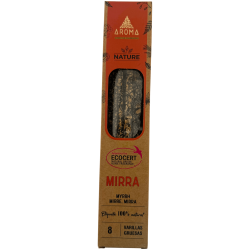 Caja Incienso Orgánico Mirra AROMA Nature - 12 cajitas de 8 barritas gruesas